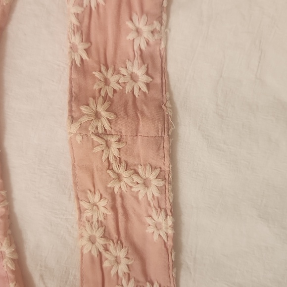 Women's sleeveless pink camisole tank top with embroidered white flowers size xl - Picture 3 of 7